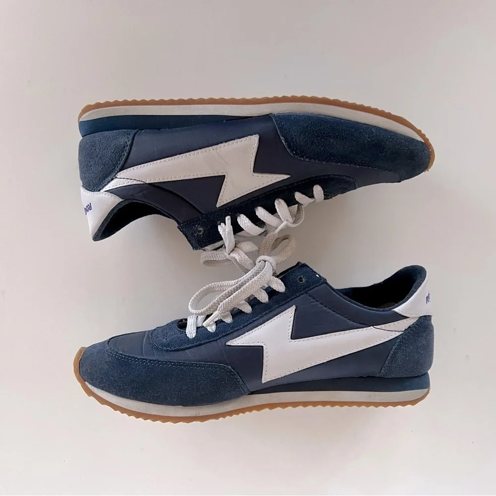 Rocket Dog Women’s Navy/White Suede Leather Athletic Sneakers, 8M